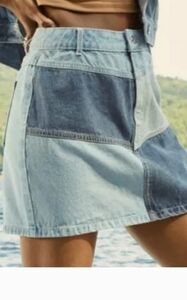 NWT WILD FABLE denim patchwork skirt
